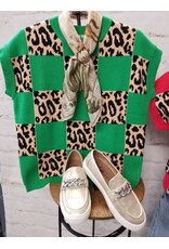Ruthie Leopard Checkerboard Sweater