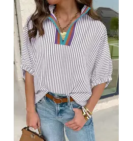 Purple Power Stripe Top