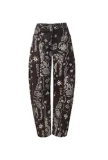 Babe Bandana Print Barrel Jeans Brown