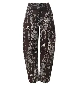 Babe Bandana Print Barrel Jeans Brown