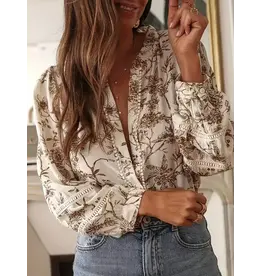 Bree Botanical Lace Trim Top