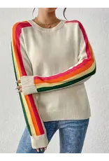 Rainbow Stripe Ivory Sweater