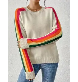 Rainbow Stripe Ivory Sweater