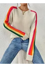 Rainbow Stripe Ivory Sweater
