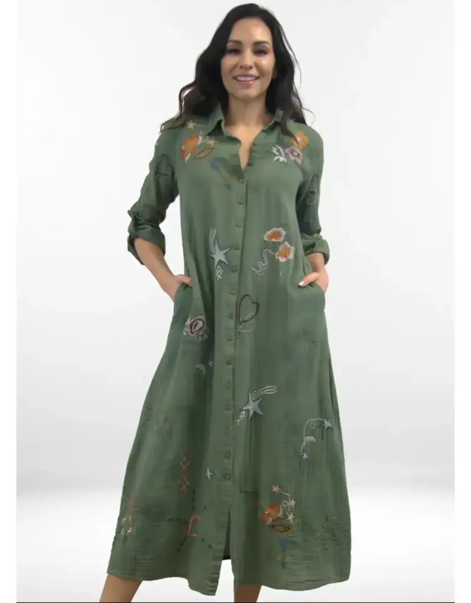 Kyla Seo Blair Dress Fatigue Green