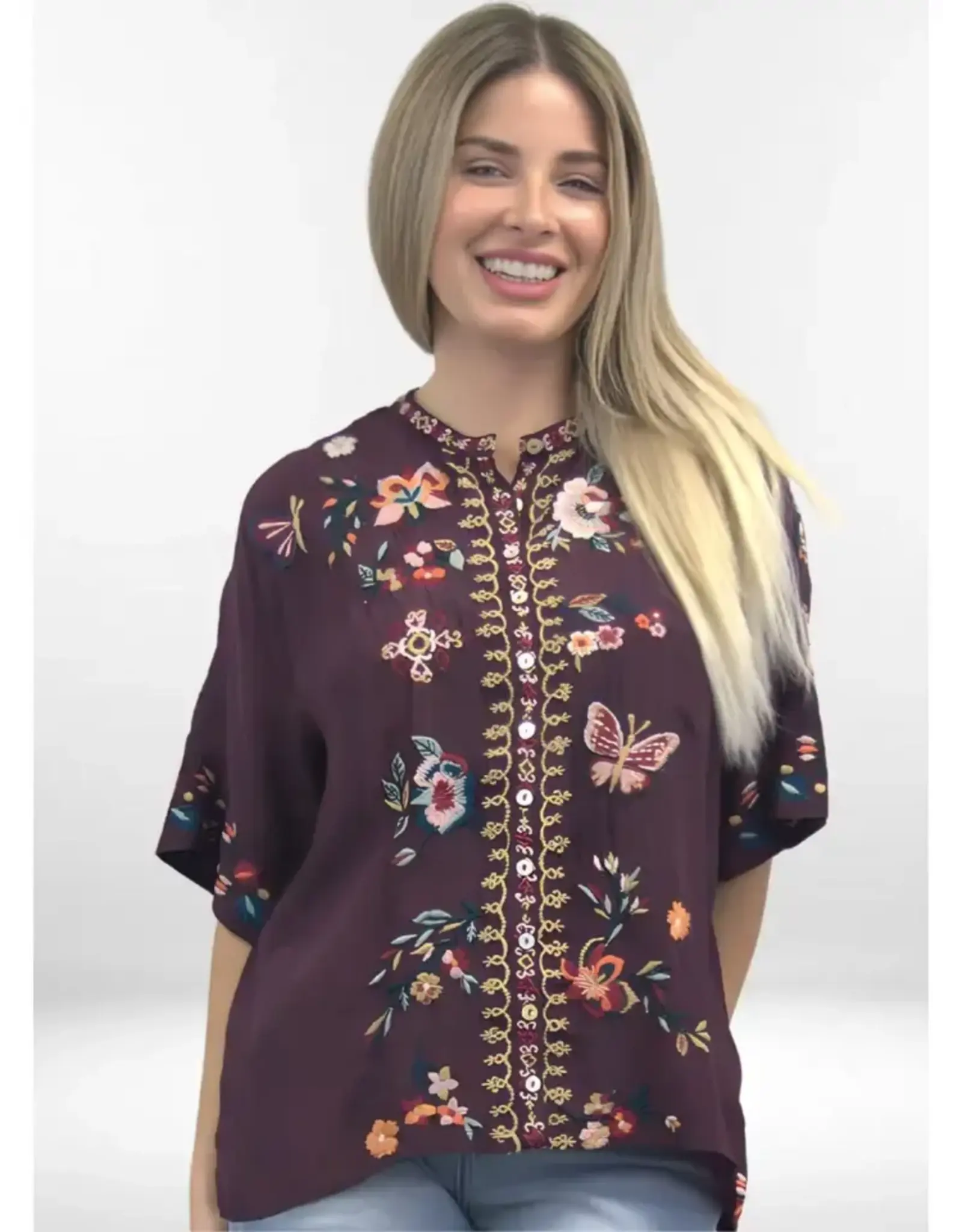 Kyla Seo Kira Blouse Oxblood
