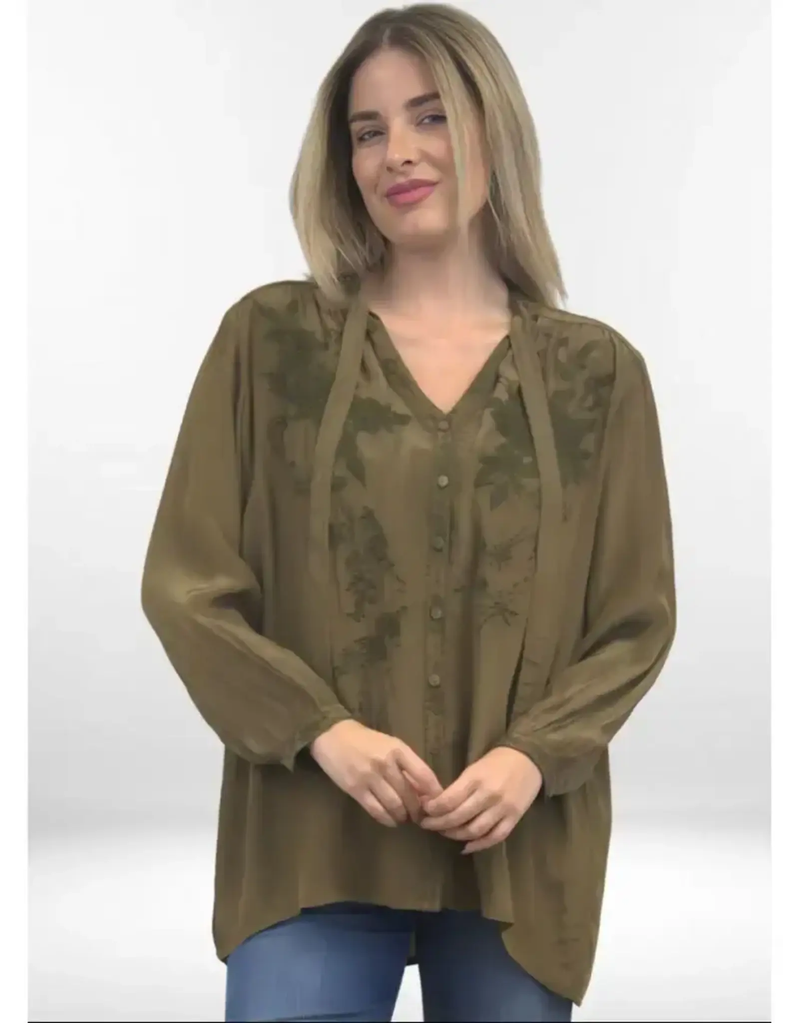 Kyla Seo Matea Blouse Peat Green