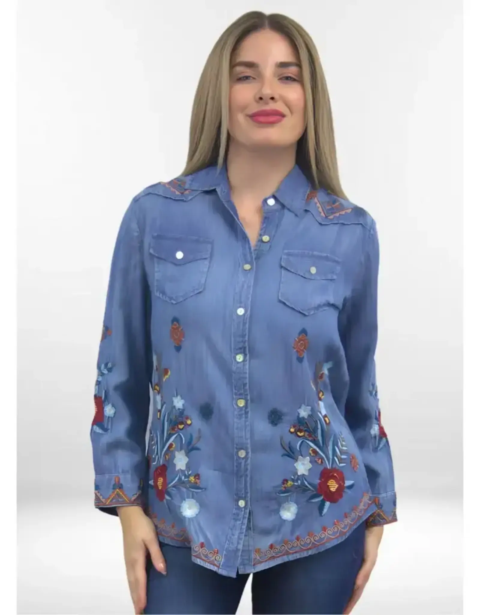 Kyla Seo Olivia Shirt Blue