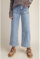 Reba Stud Detailing Washed Denim Jeans