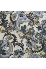 Mens Modern Fit Paisley Long Sleeve Shirt Blue