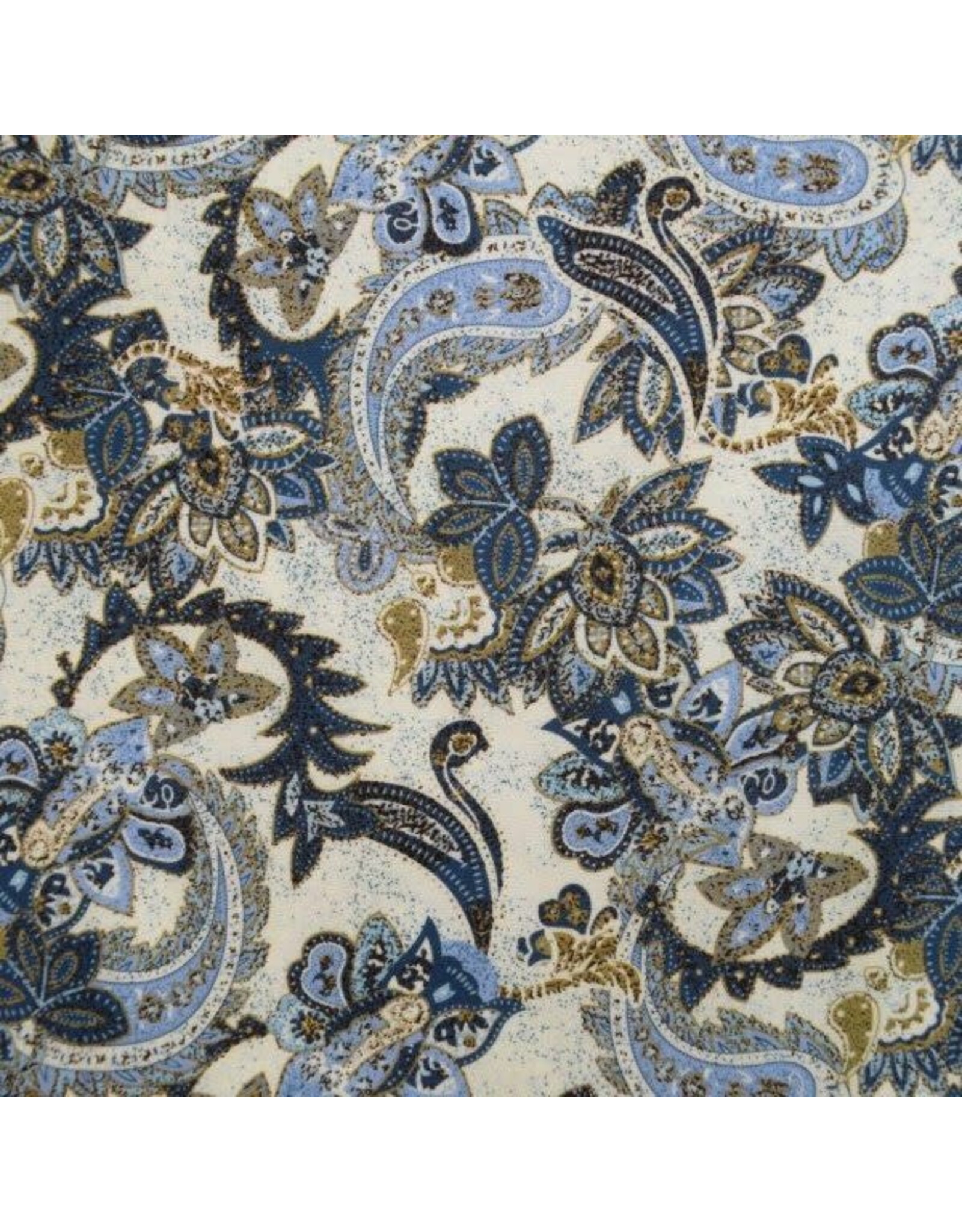 Mens Modern Fit Paisley Long Sleeve Shirt Blue