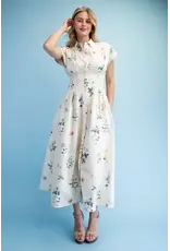 Ella Floral Midi Shirt Dress Vanilla Mix