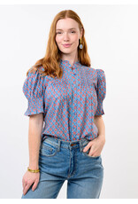 Ivy Jane Ivy Jane Block Floral Tuck Blouse Blue