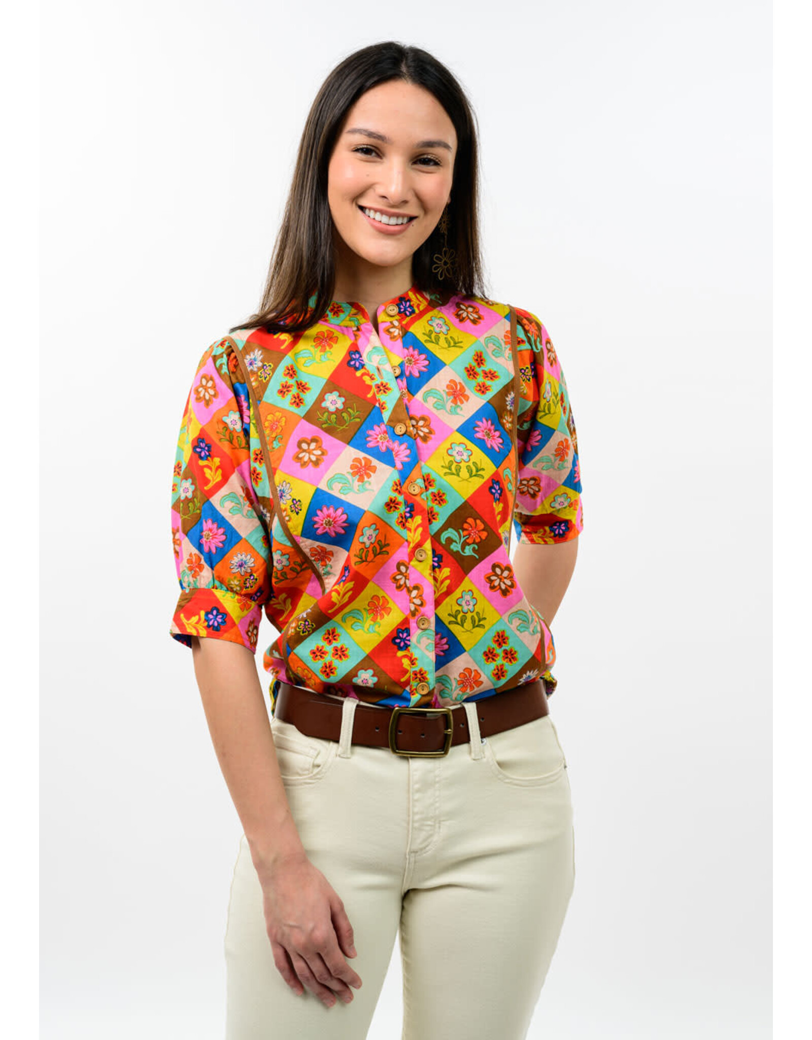 Ivy Jane Ivy Jane Block Patch Floral Top Multi