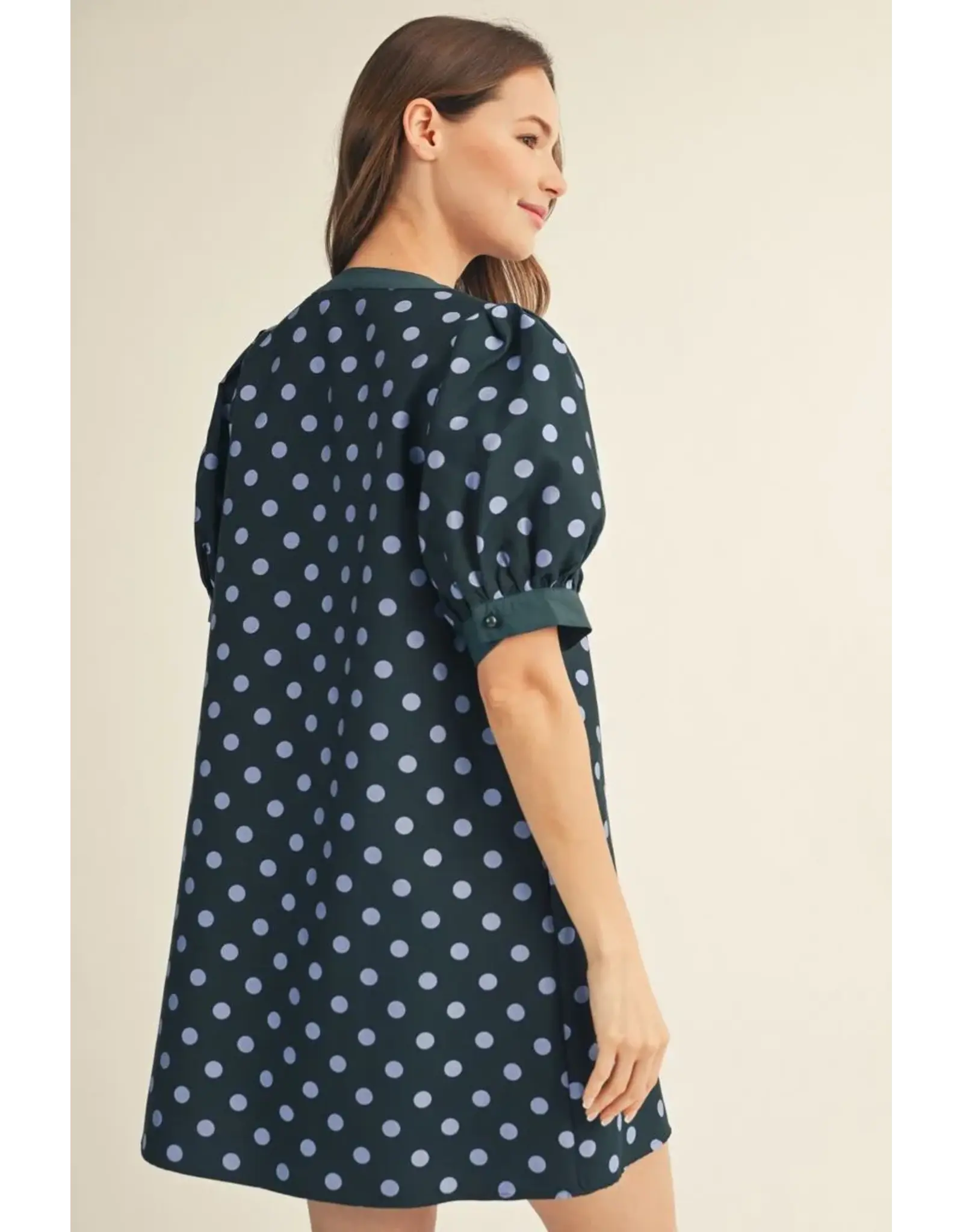 Petulant Hunger Green Polka Dot Dress