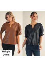 Brielle Leatherette Top