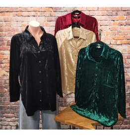 Katherine Velvet High/Low Hem Shirt