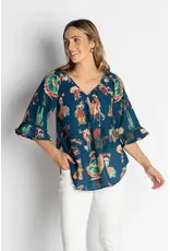 Arriba Navy Top