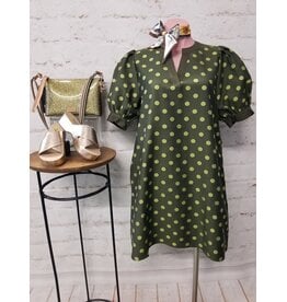 Petulant Hunger Green Polka Dot Dress