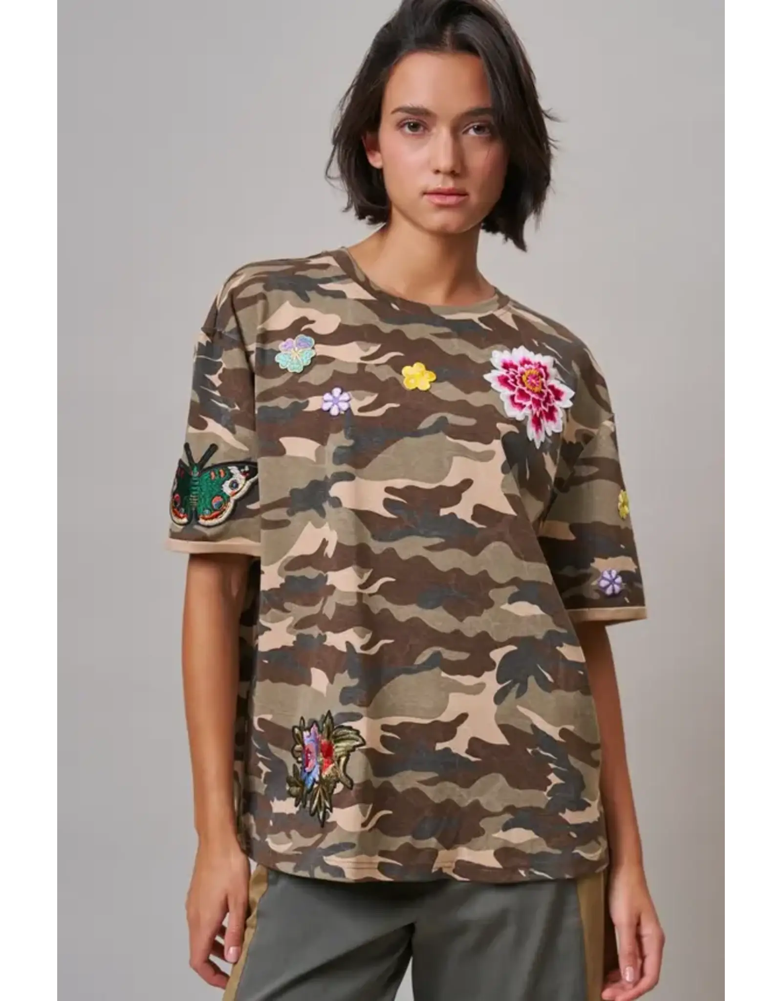 Camo Floral Patch Tee