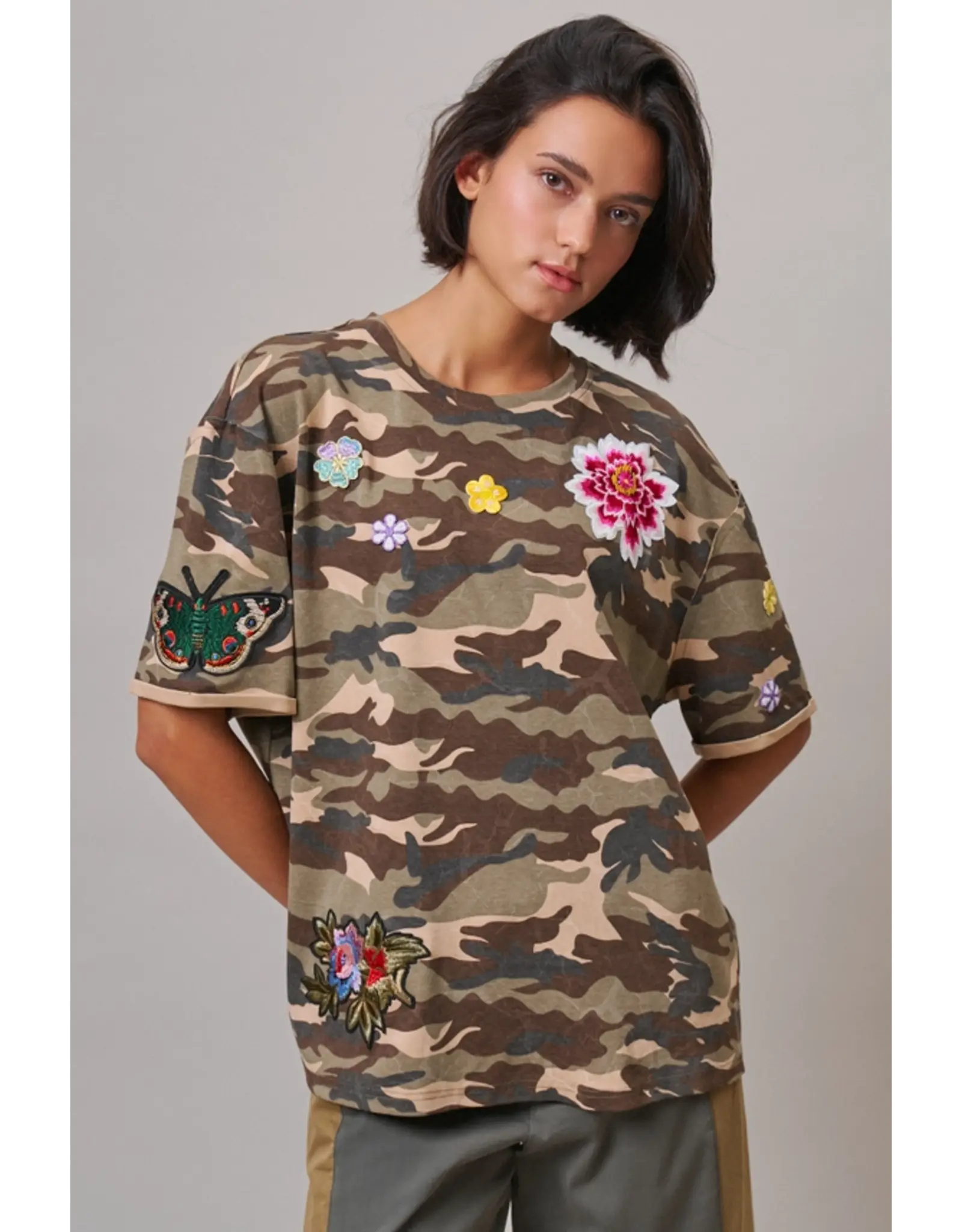 Camo Floral Patch Tee