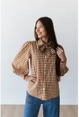 Ginger Gingham Long Sleeve Blouse