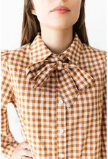 Ginger Gingham Long Sleeve Blouse