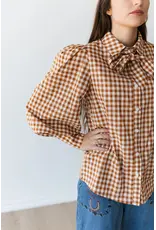 Ginger Gingham Long Sleeve Blouse