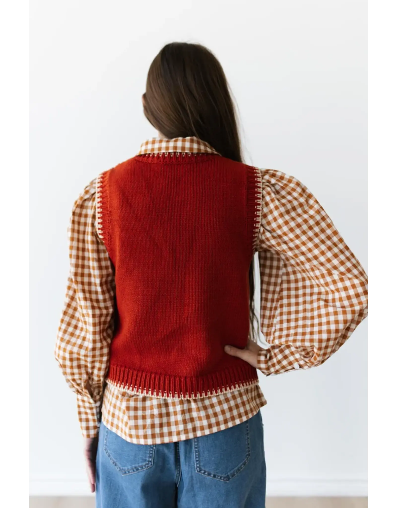 Ginger Gingham Long Sleeve Blouse