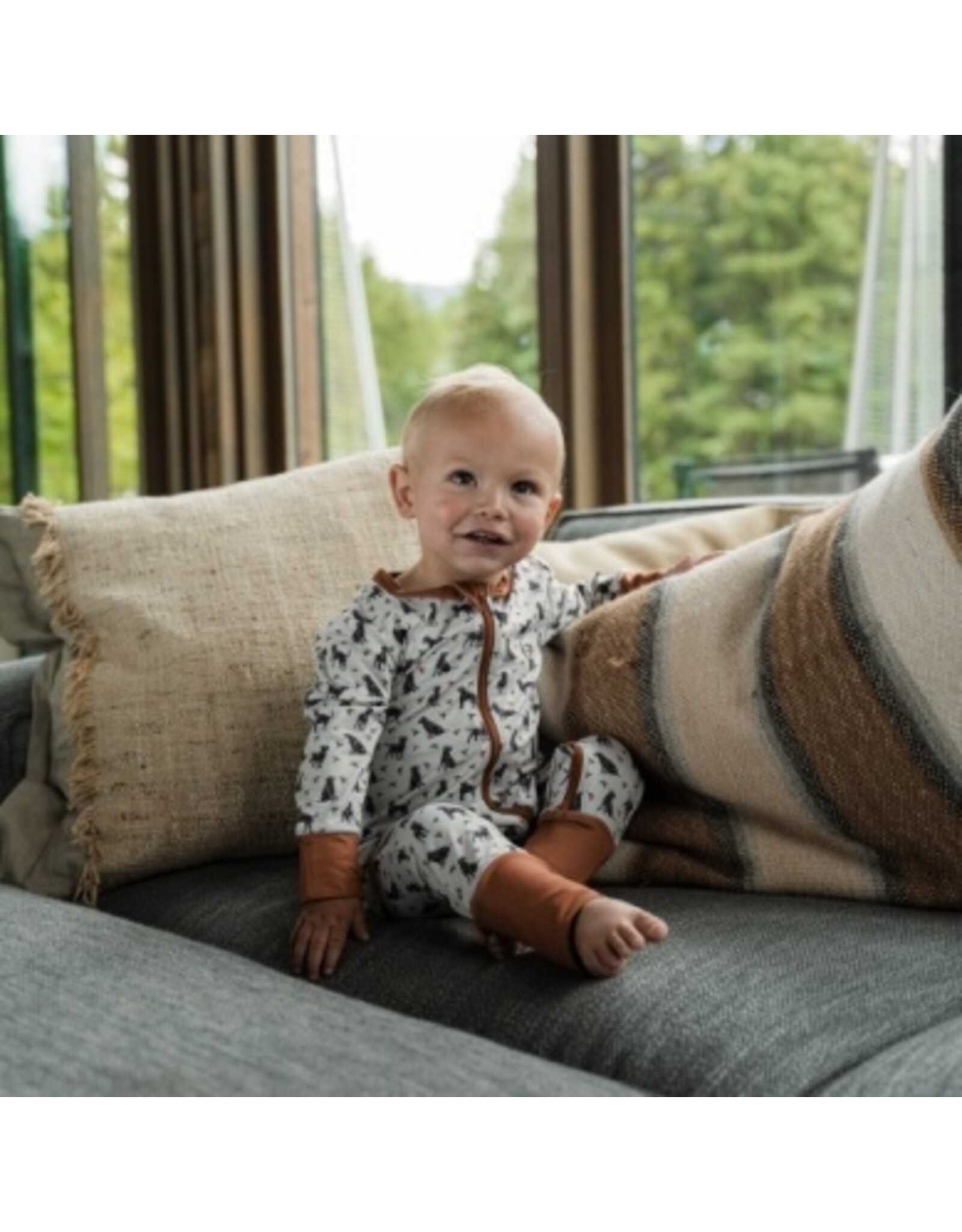 Burlebo Burlebo Baby Zip Up Ducks and Dogs
