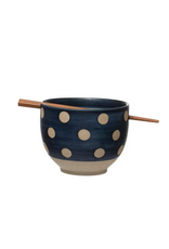 Stoneware Bowl with Chopsticks