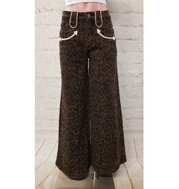 Howdy Hanny Leopard Wide Leg Jeans