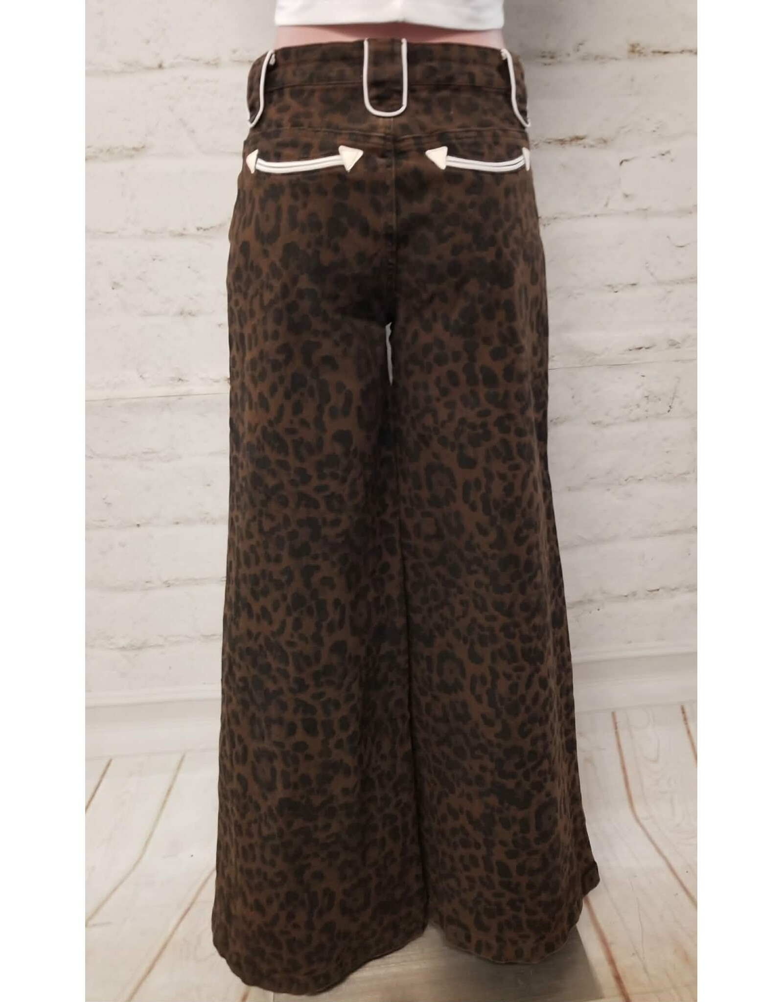 Howdy Hanny Leopard Wide Leg Jeans