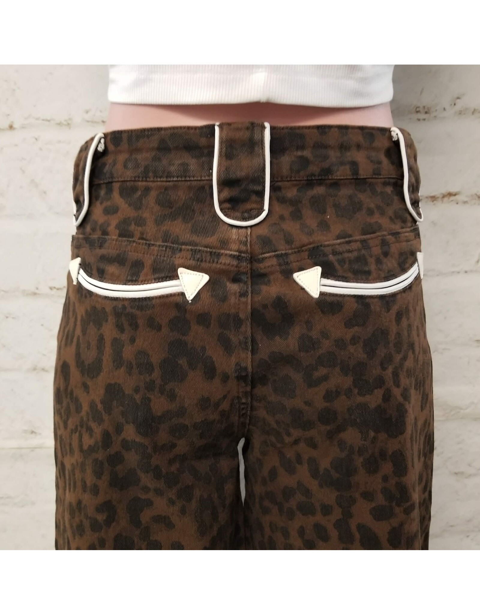 Howdy Hanny Leopard Wide Leg Jeans