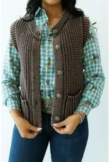 Howdy Hanny Brown Corded Concho Button Vest