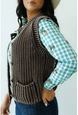 Howdy Hanny Brown Corded Concho Button Vest