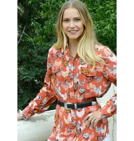 Rusty Feather Pearl Snap Shirt