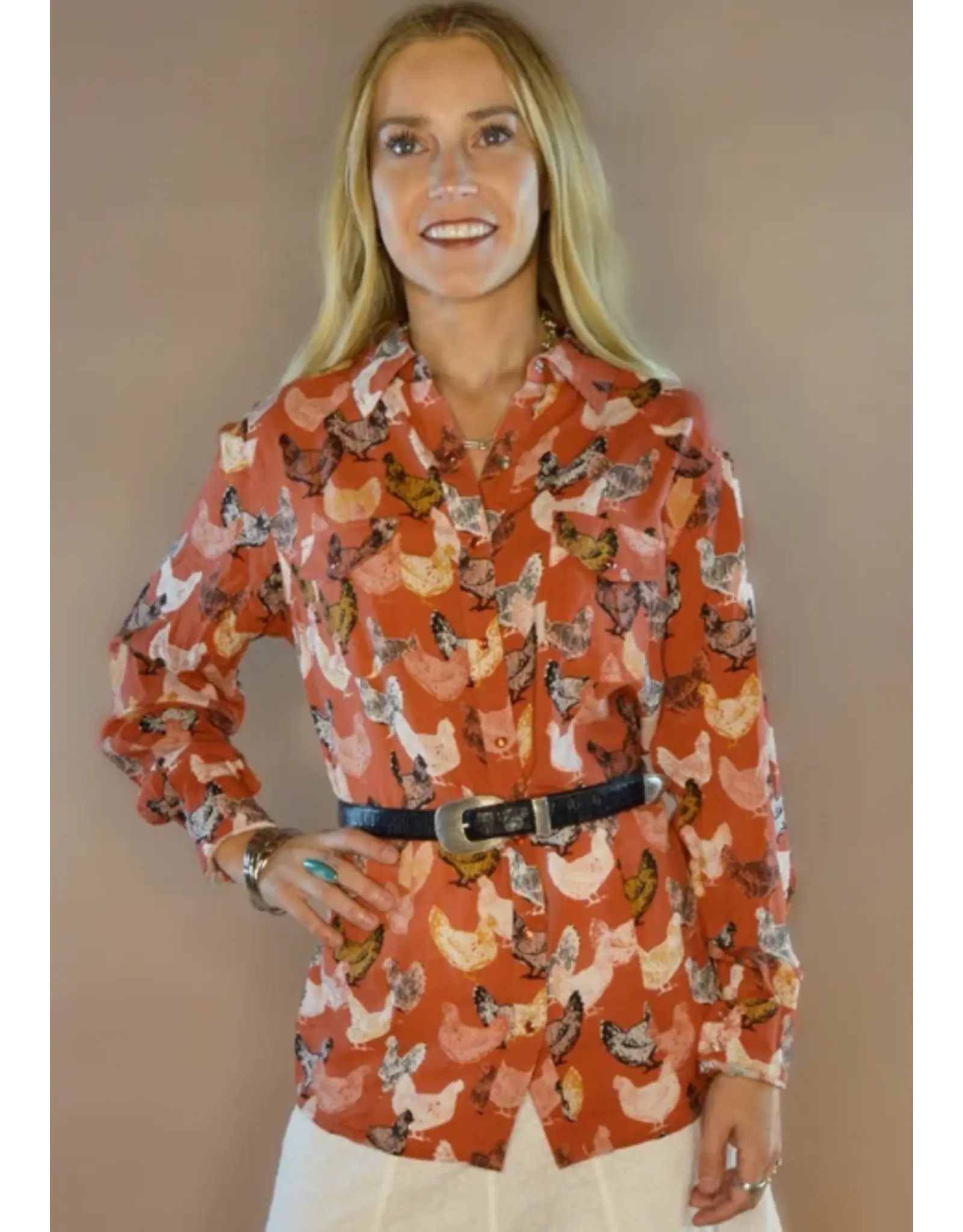 Rusty Feather Pearl Snap Shirt