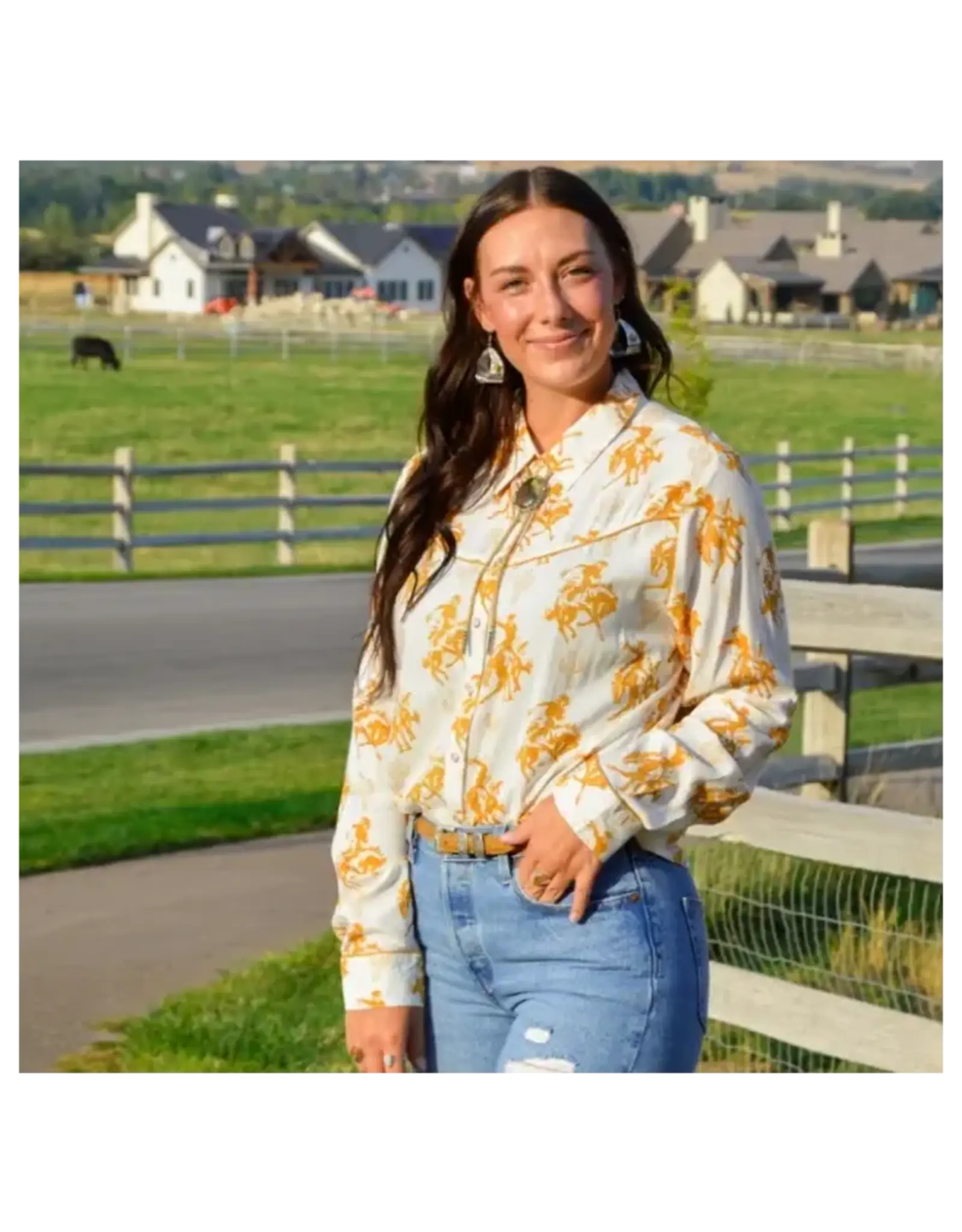 Cactus Rose Buckaroo Pearl Snap Shirt