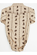 Infant Barbed Roper L/S Romper Tan