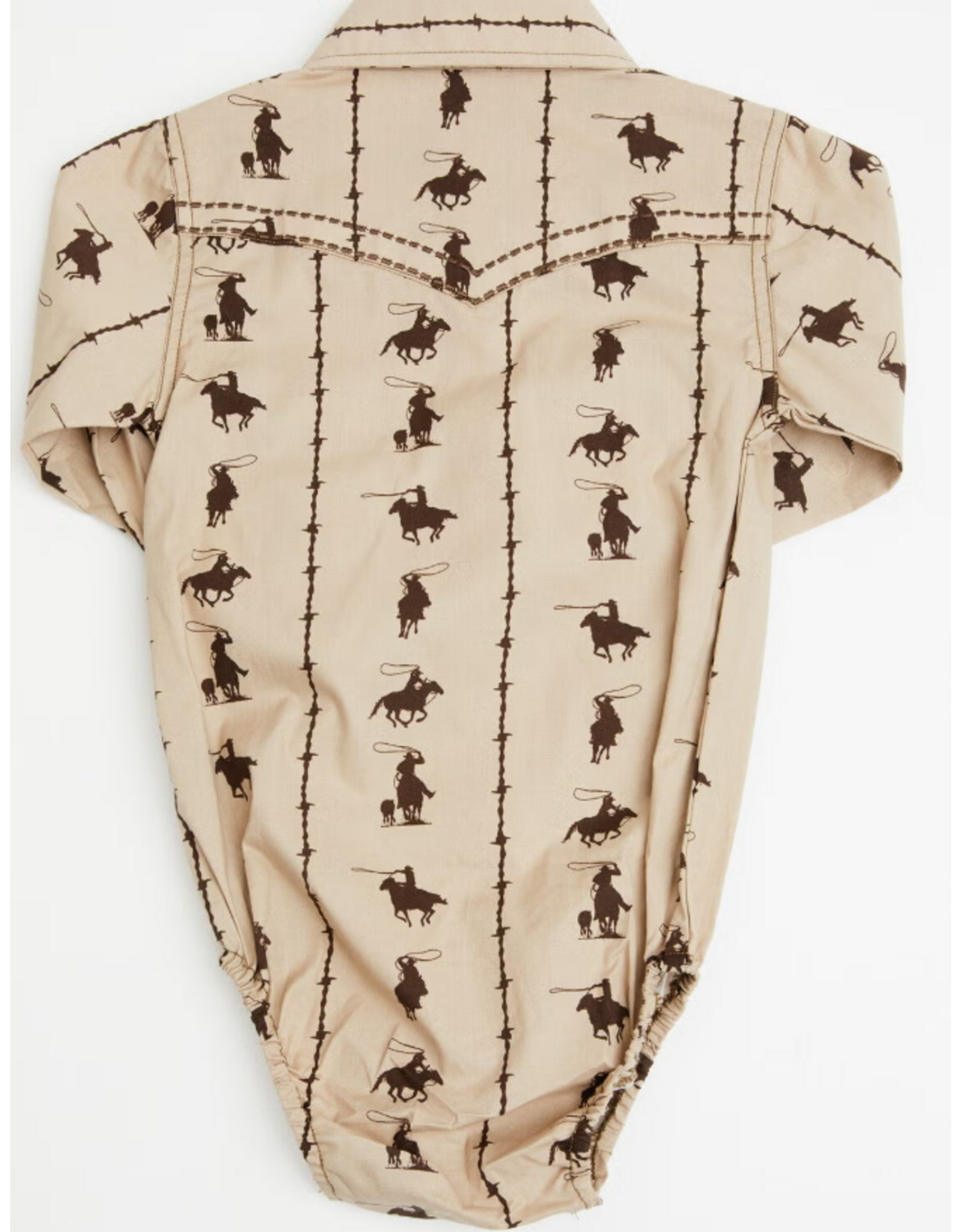 Infant Barbed Roper L/S Romper Tan