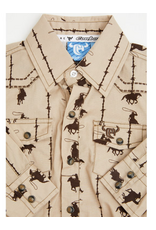 Infant Barbed Roper L/S Romper Tan