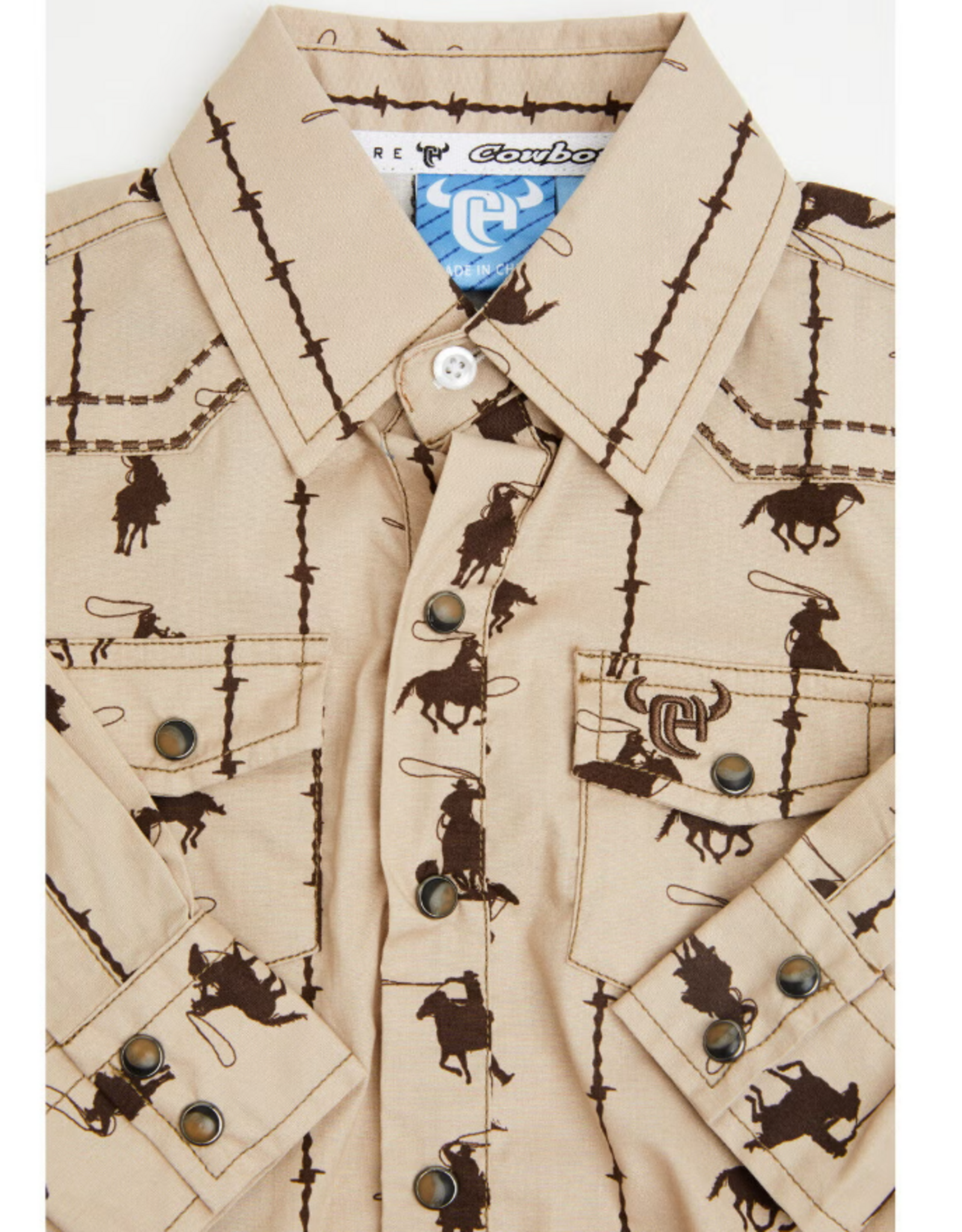 Infant Barbed Roper L/S Romper Tan