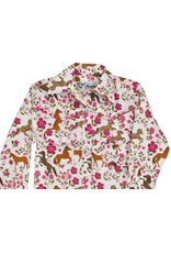 Infant Horse & Flowers L/S Romper White