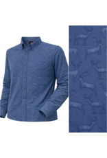 Mens Dear Print Long Sleeve Blue Shirt