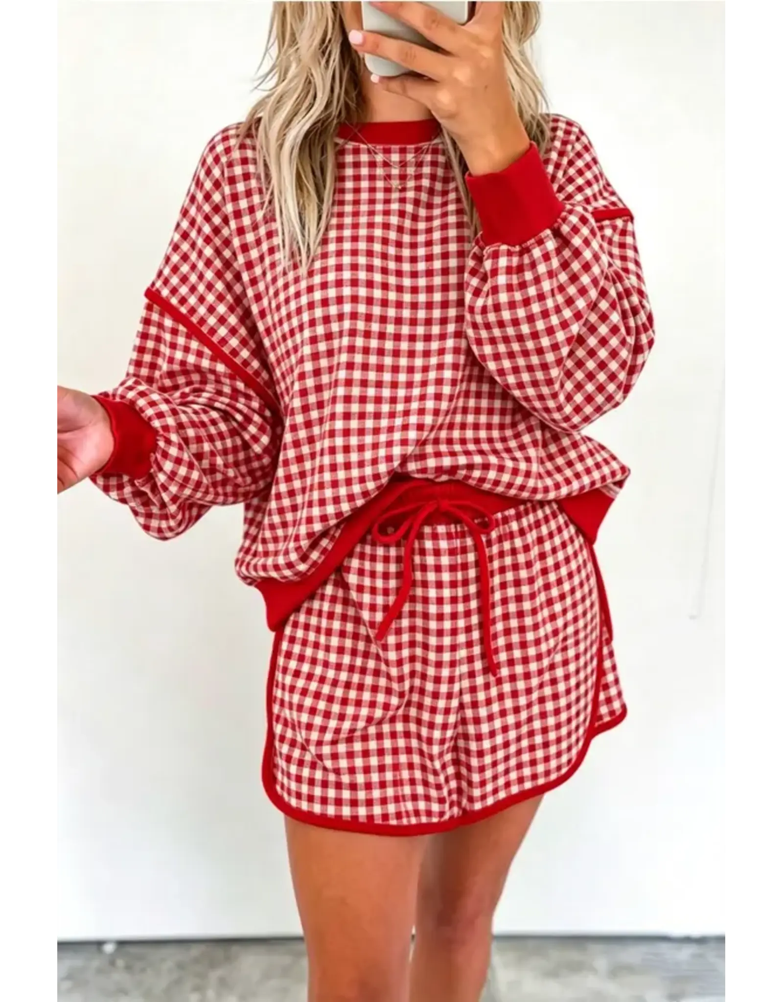 Tatum Red Gingham Check Set