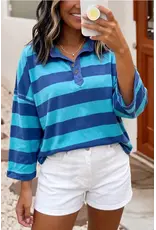 Rachel Rugby Blue Striped Shirt