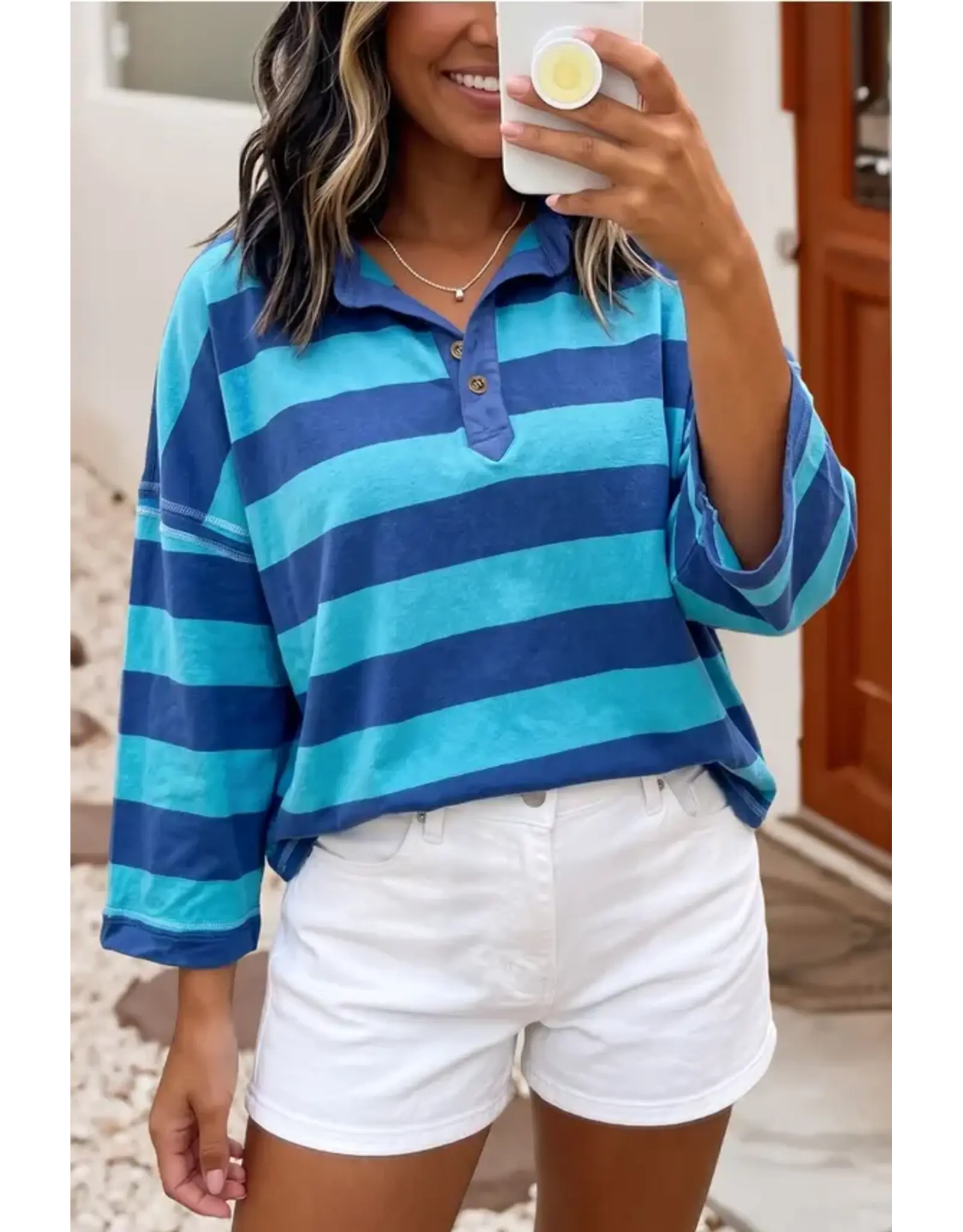 Rachel Rugby Blue Striped Shirt
