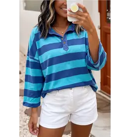 Rachel Rugby Blue Striped Shirt
