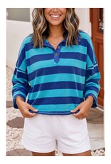 Rachel Rugby Blue Striped Shirt
